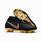 Black and Gold Nike Cleats