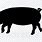 Black and White Pig Silhouette