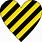 Black and Yellow Hearts