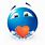 Blue Emoji Face Heart