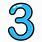 Blue Number 3 Icon
