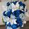 Blue White Artificial Roses