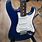 Blue and White Electric Guitar