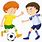 Boy Play Soccer Cartoon
