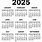 Calendar for 2025 Year