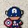 Captain America Perler Beads