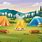 Cartoon Camping Scene