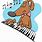 Cartoon Dog Playing Piano