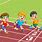 Cartoon Running Race Track