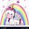 Cartoon Unicorns and Rainbows