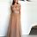 Champagne Dress with Brown Bow