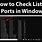 Check Open Ports Windows