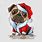 Christmas Pug Clip Art