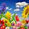 Colorful Spring Flowers Background