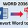Converting a PDF to Word