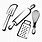 Cooking Utensils Clip Art Black and White