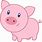 Cute Cartoon Pink Pig