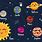 Cute Cartoon Solar System