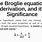 De Broglie Equation