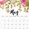 Free Printable Floral Calendar
