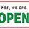 Free Printable Yes We Are Open Sign