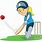 Girl Playing Cricket Cartoon