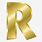 Gold Alphabet Letter R