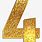 Golden Number 4 Clip Art