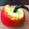 Half-Eaten Worm in Apple
