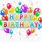 Happy Birthday Balloons and Flowers Clip Art