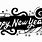 Happy New Year Black and White Clip Art