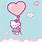 Hello Kitty with Heart Balloons