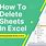How to Delete Sheet in Excel