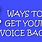 How to Get Your Voice Back Fast