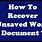 How to Recover Unsaved Word