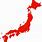 Japan Map Red