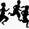 Kids Running Silhouette PNG