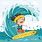 Kids Surfing Cartoon