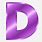 Letter D in Purple