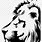 Lion Black and White PNG Image