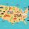 Map of the United States with Major Landmarks