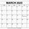 March 23 Calendar Printable
