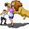 Mauled Man by Lion Cartoon
