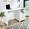 Modern White Desk with Drawers