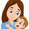 Mother with Baby Cartoon