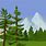 Mountain with Trees Clip Art