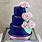 Navy Blue and Pink Wedding Cake