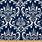 Navy Blue and White Damask Wallpaper