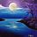 Night Sky Moon Acrylic Painting