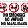 No Smoking No Vaping No Marijuana Sign